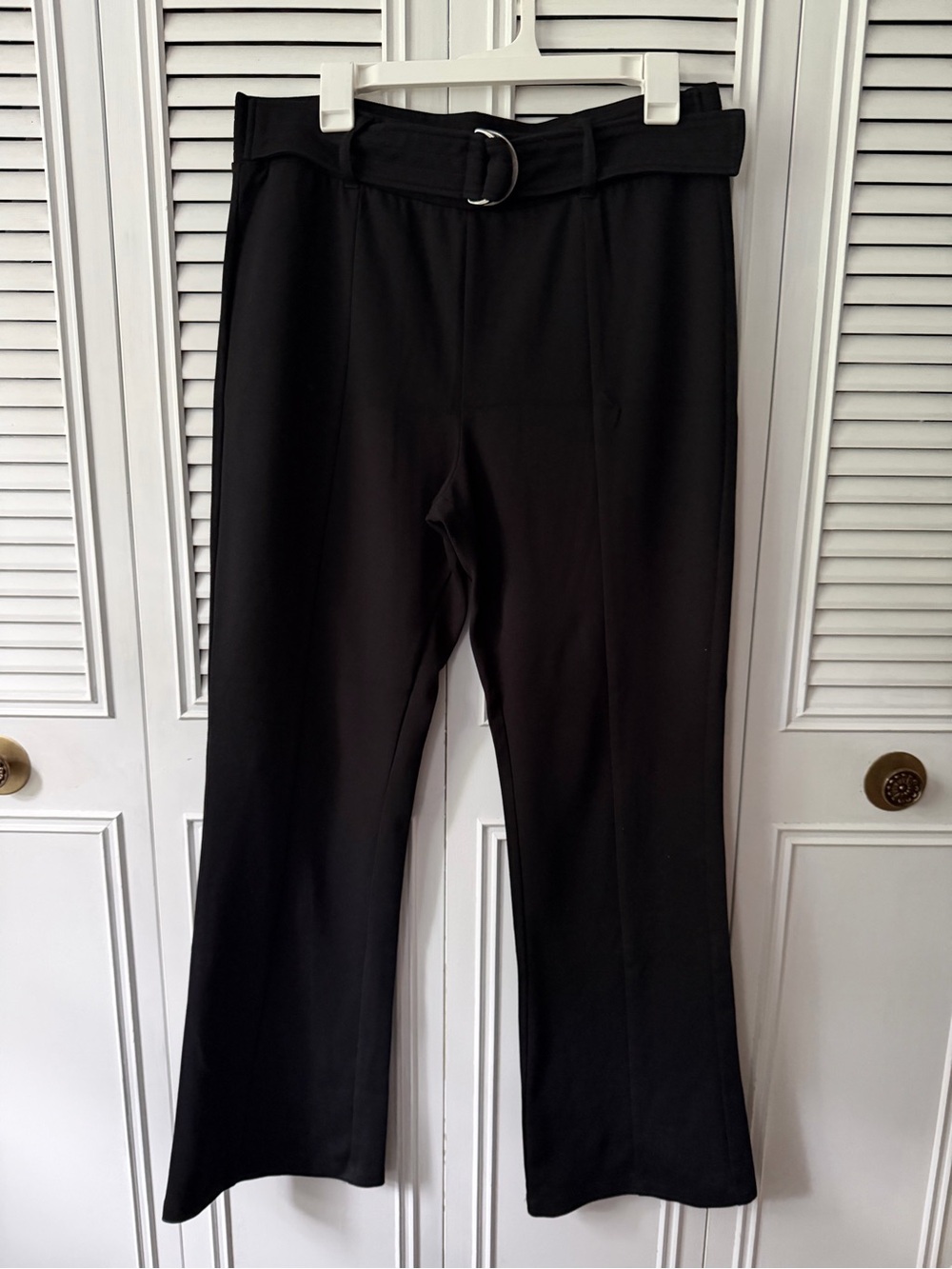 SO Black Wide-Leg Belted Trousers